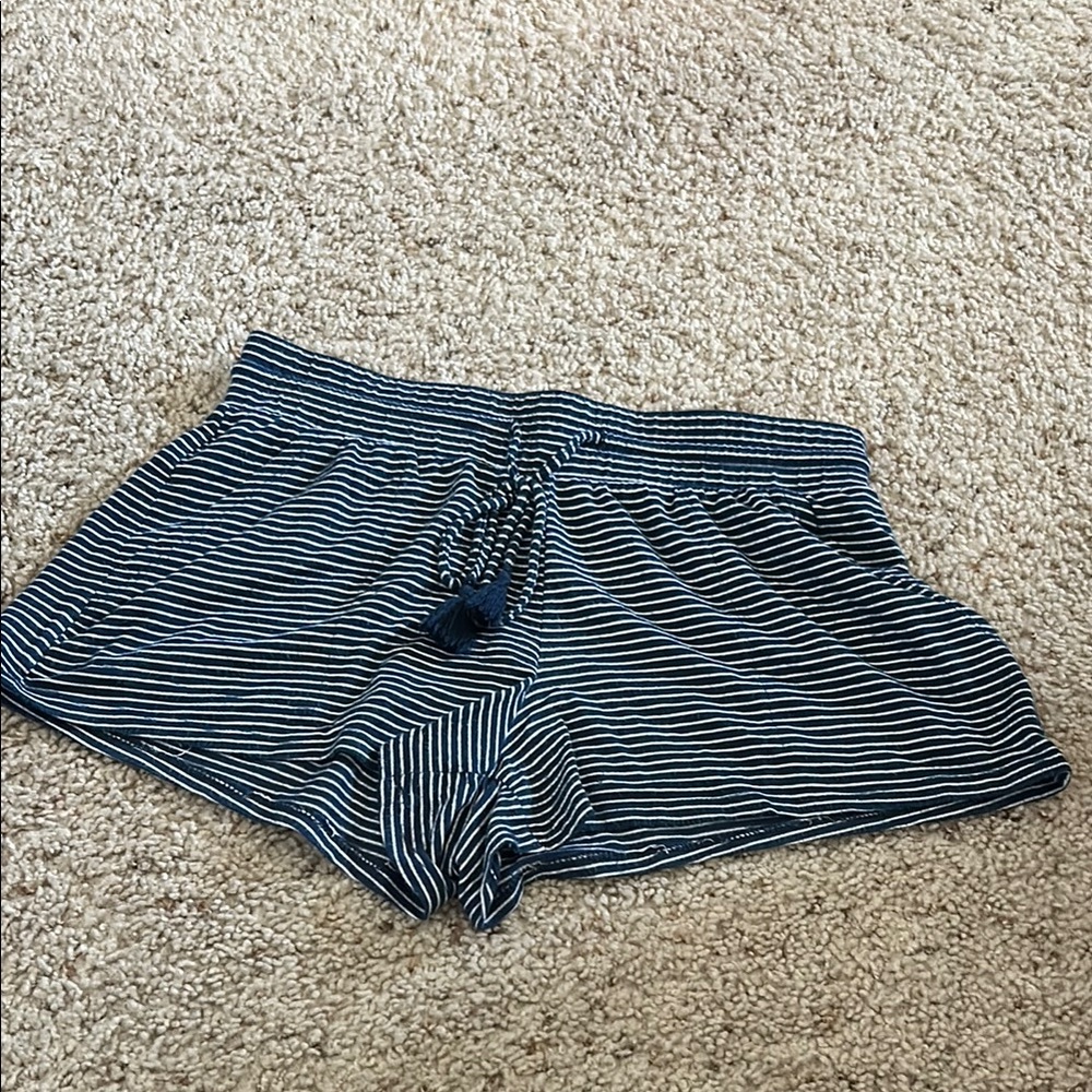 Striped Navy and White Women's Pajama Shorts